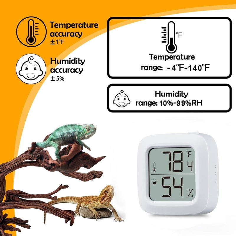 ACEBON Reptile Tank Thermometer, Mini Digital Hygrometer Thermometer Gauge, Indoor Outdoor Temperature Humidity Meter for Greenhouse Humidors Incubators Reptile Terrarium Jars, Fahrenheit (℉) or Celsius(℃) - Image 4